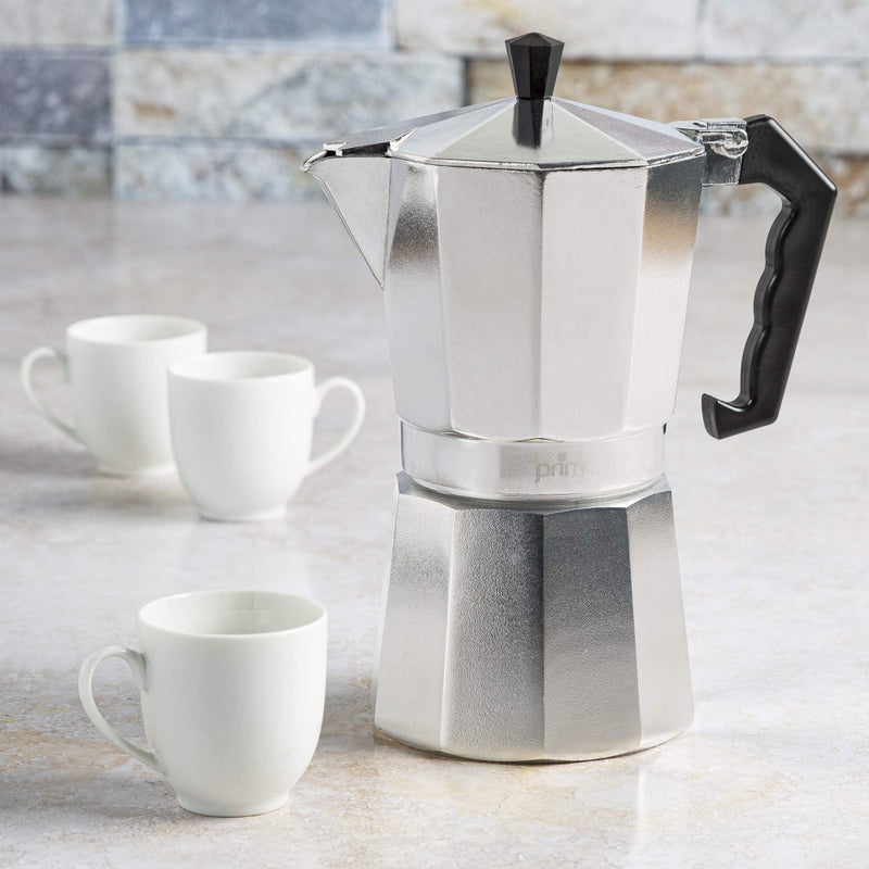 Primula Classic Stovetop Espresso and Coffee Maker, Moka Pot for Italian and Cuban CafÃ© Brewing, Greca Coffee Maker, Cafeteras, 9 Espresso Cups, Silver - Image 5
